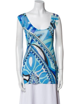 Emilio Pucci Printed Scoop Neck Top