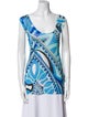 Emilio Pucci Printed Scoop Neck Top