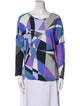 Emilio Pucci Printed Bateau Neckline Blouse