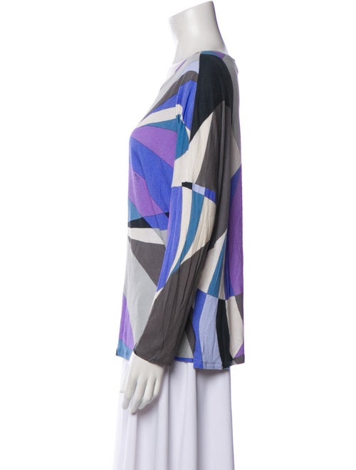 Emilio Pucci Printed Bateau Neckline Blouse