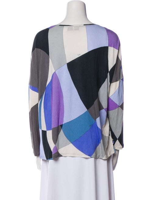 Emilio Pucci Printed Bateau Neckline Blouse