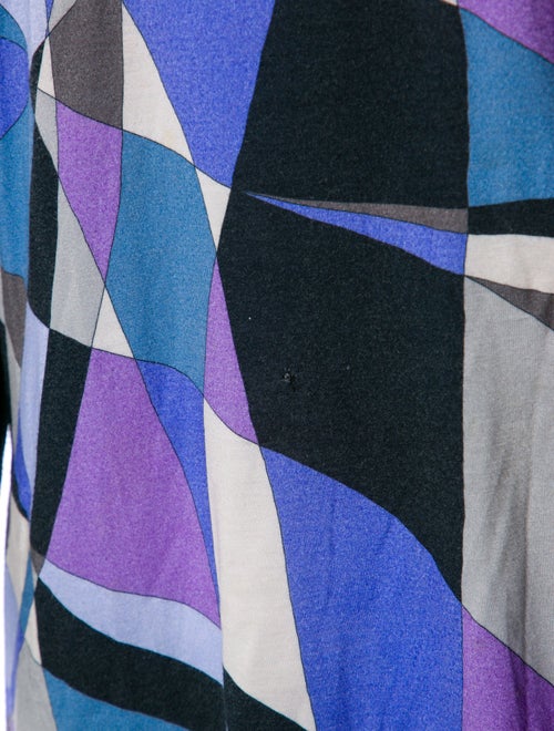 Emilio Pucci Printed Bateau Neckline Blouse