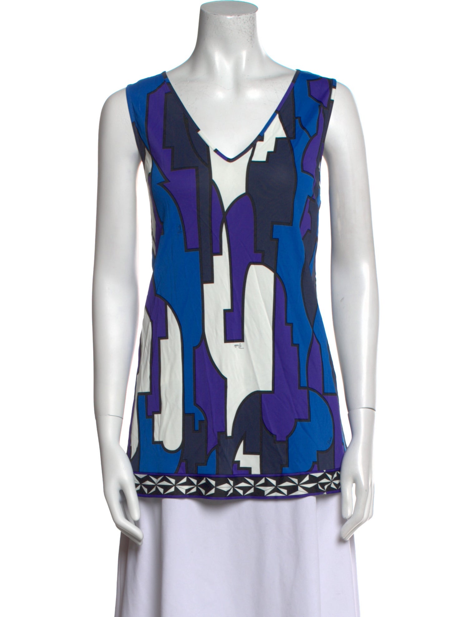 Emilio Pucci Printed V-Neck Blouse