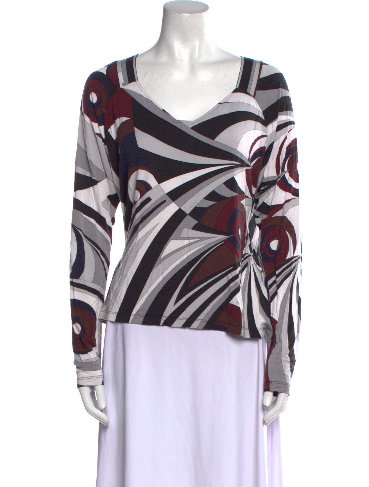 Emilio Pucci Printed V-Neck Top