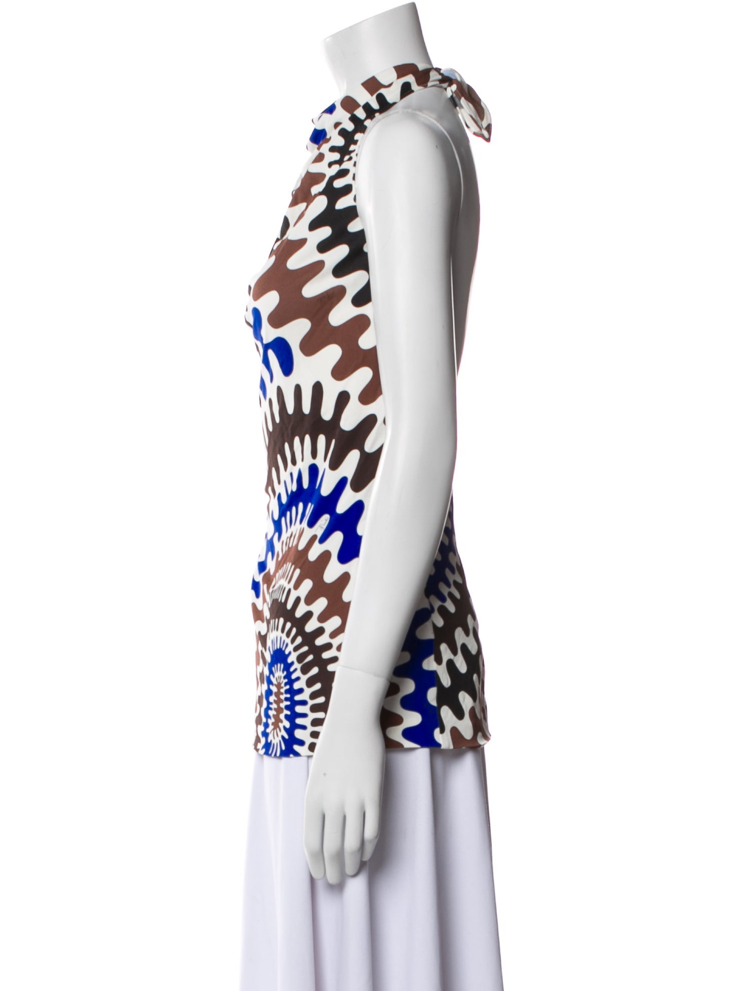 Emilio Pucci Printed Mock Neck Blouse w/ Tags