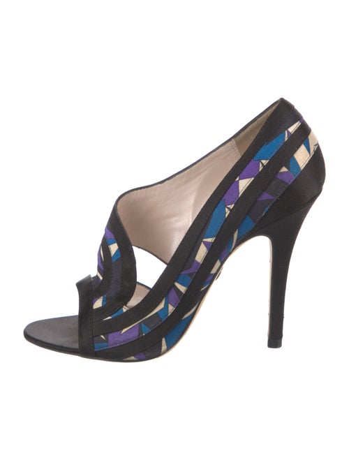 Emilio Pucci Satin Printed Slingback Sandals