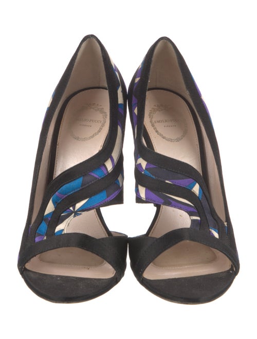 Emilio Pucci Satin Printed Slingback Sandals