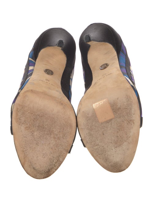 Emilio Pucci Satin Printed Slingback Sandals