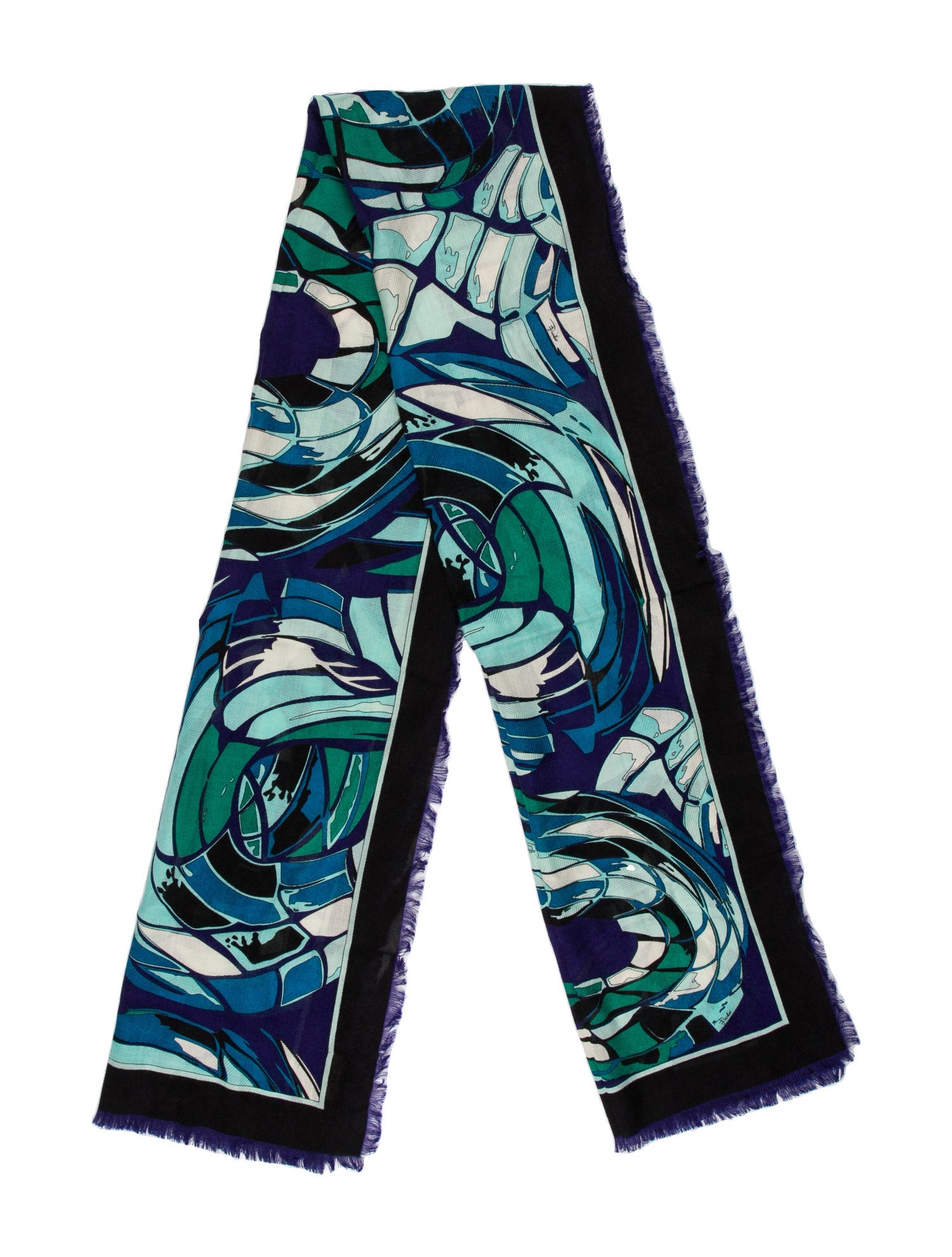 Emilio Pucci Wool Striped Scarf w/ Tags