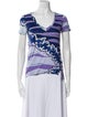 Emilio Pucci Printed V-Neck T-Shirt