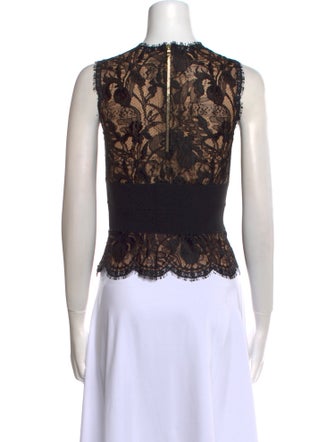 Emilio Pucci Lace Pattern Crew Neck Crop Top