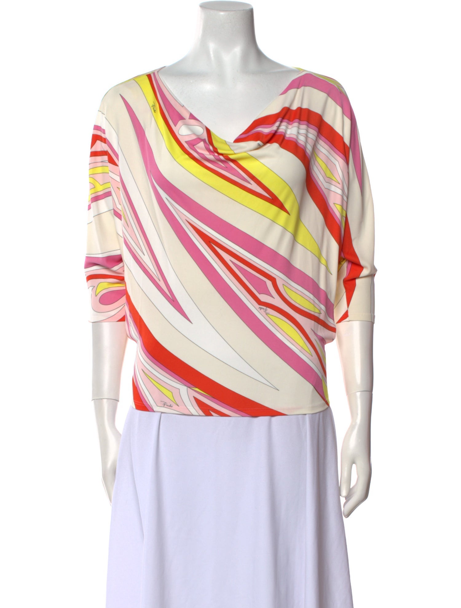 Emilio Pucci Printed Cowl Neck Blouse