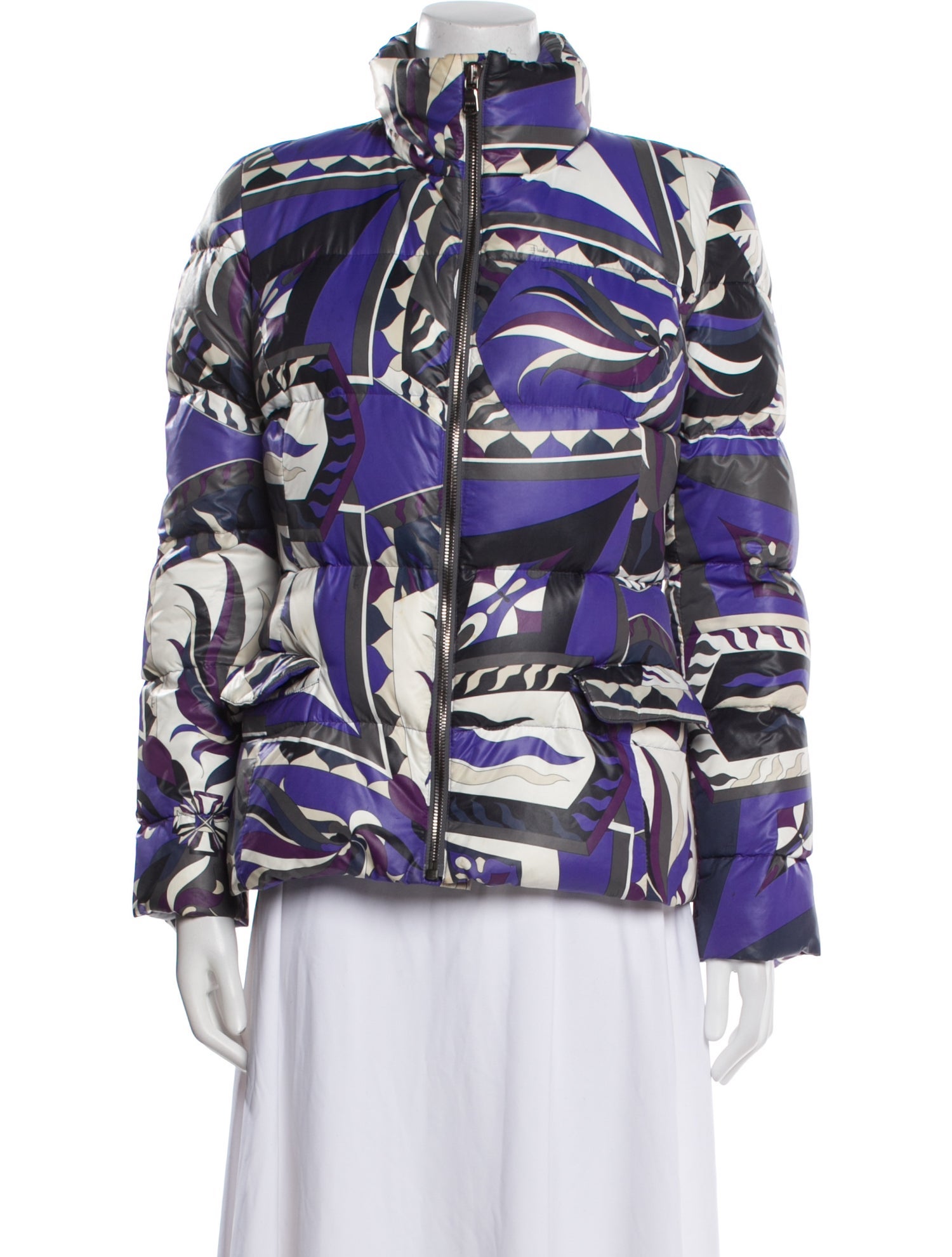 Emilio Pucci Nylon Printed Down Coat