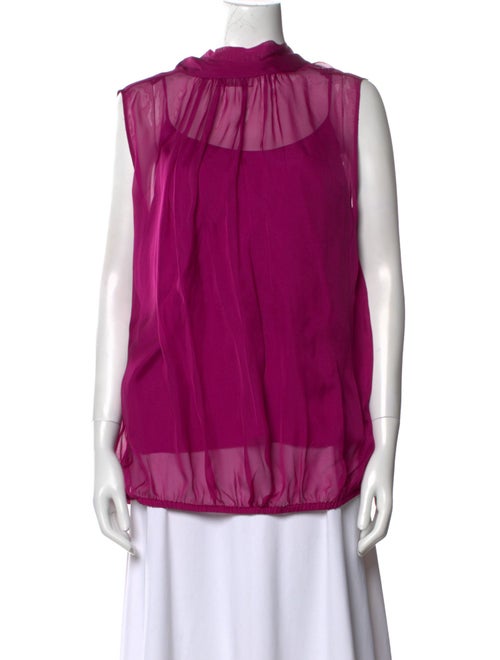 Emilio Pucci Silk Mock Neck Blouse