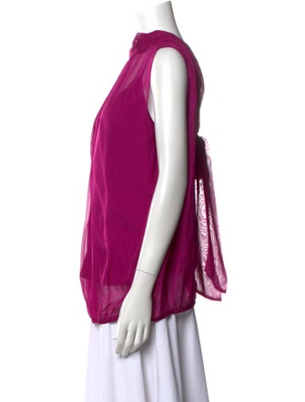 Emilio Pucci Silk Mock Neck Blouse