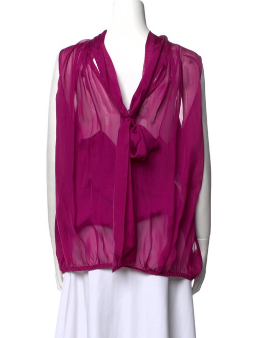 Emilio Pucci Silk Mock Neck Blouse