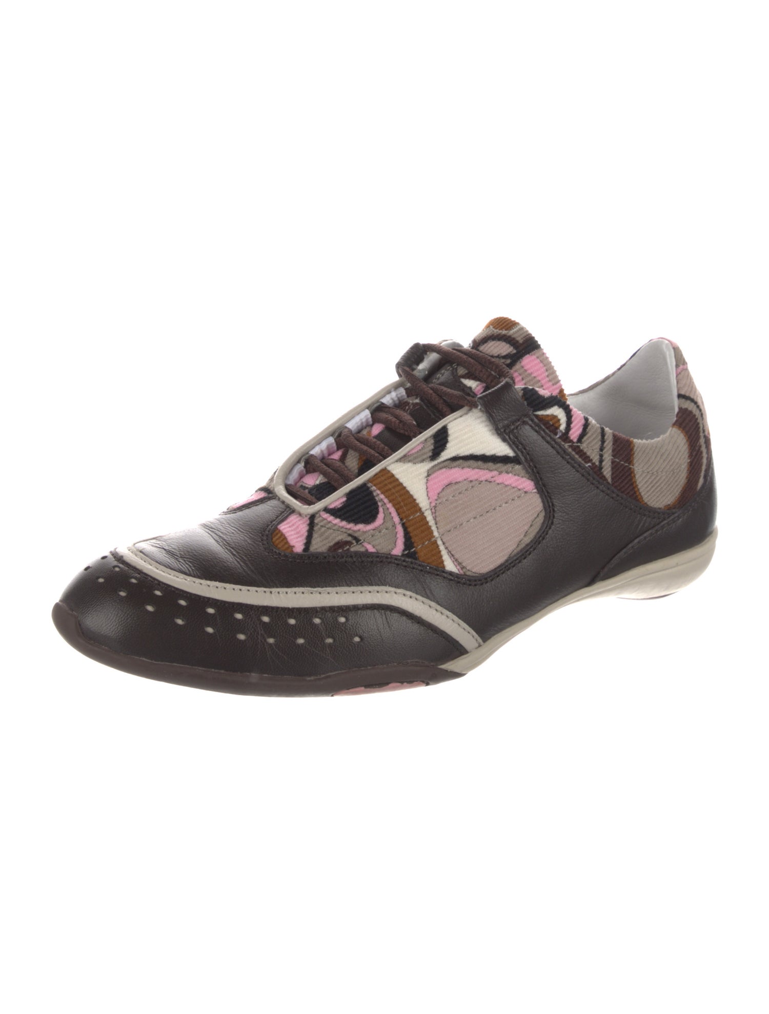 Emilio Pucci Leather Printed Sneakers