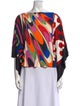 Emilio Pucci Printed Bateau Neckline Blouse