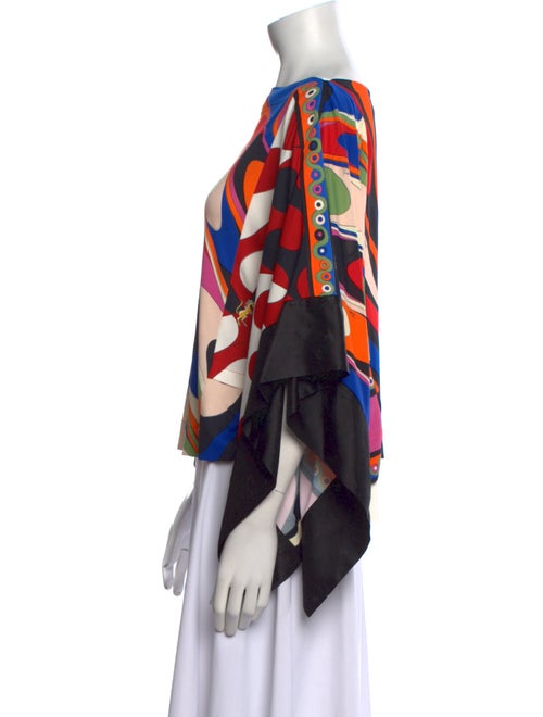 Emilio Pucci Printed Bateau Neckline Blouse