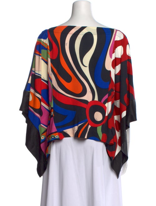 Emilio Pucci Printed Bateau Neckline Blouse