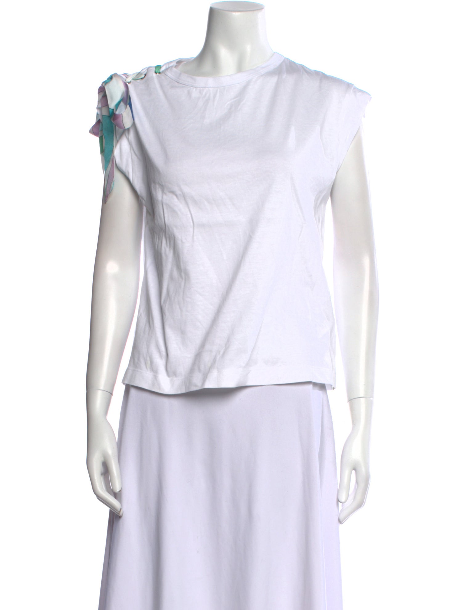 Emilio Pucci Bateau Neckline Short Sleeve Top