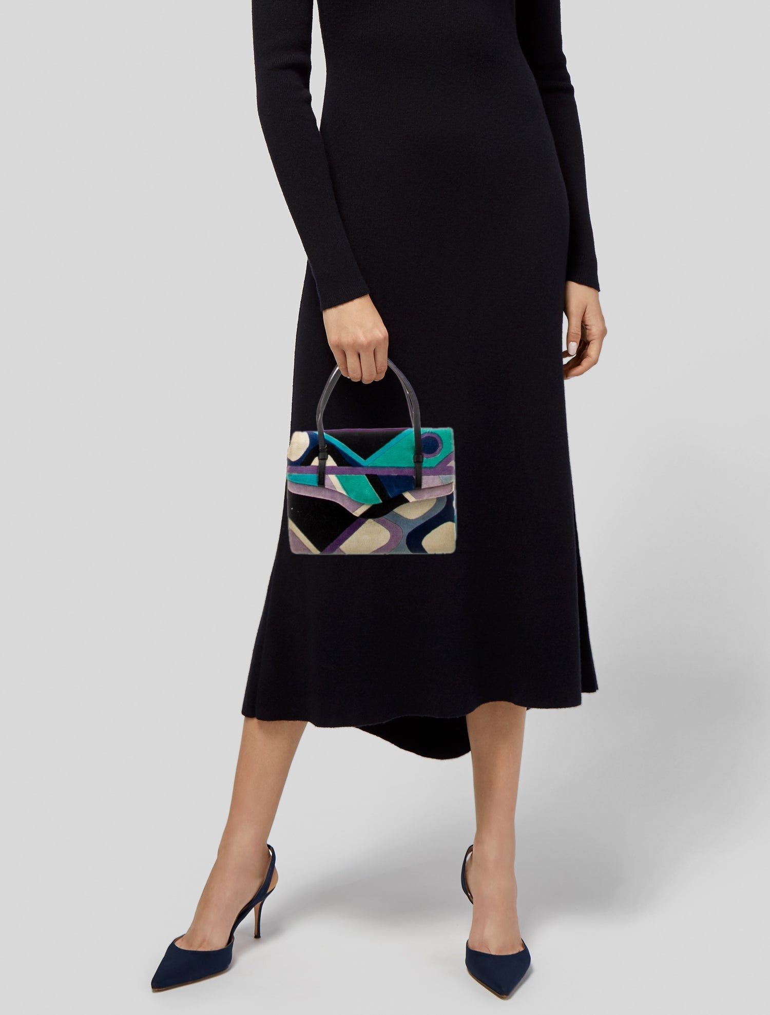 Emilio Pucci Velvet Top Handle Bag