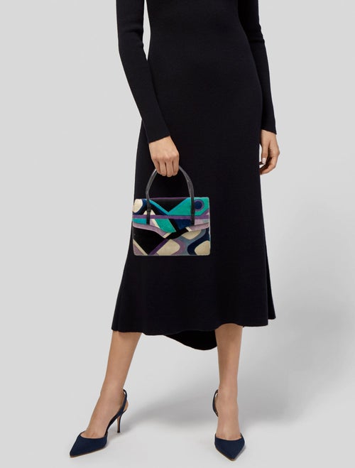 Emilio Pucci Velvet Top Handle Bag