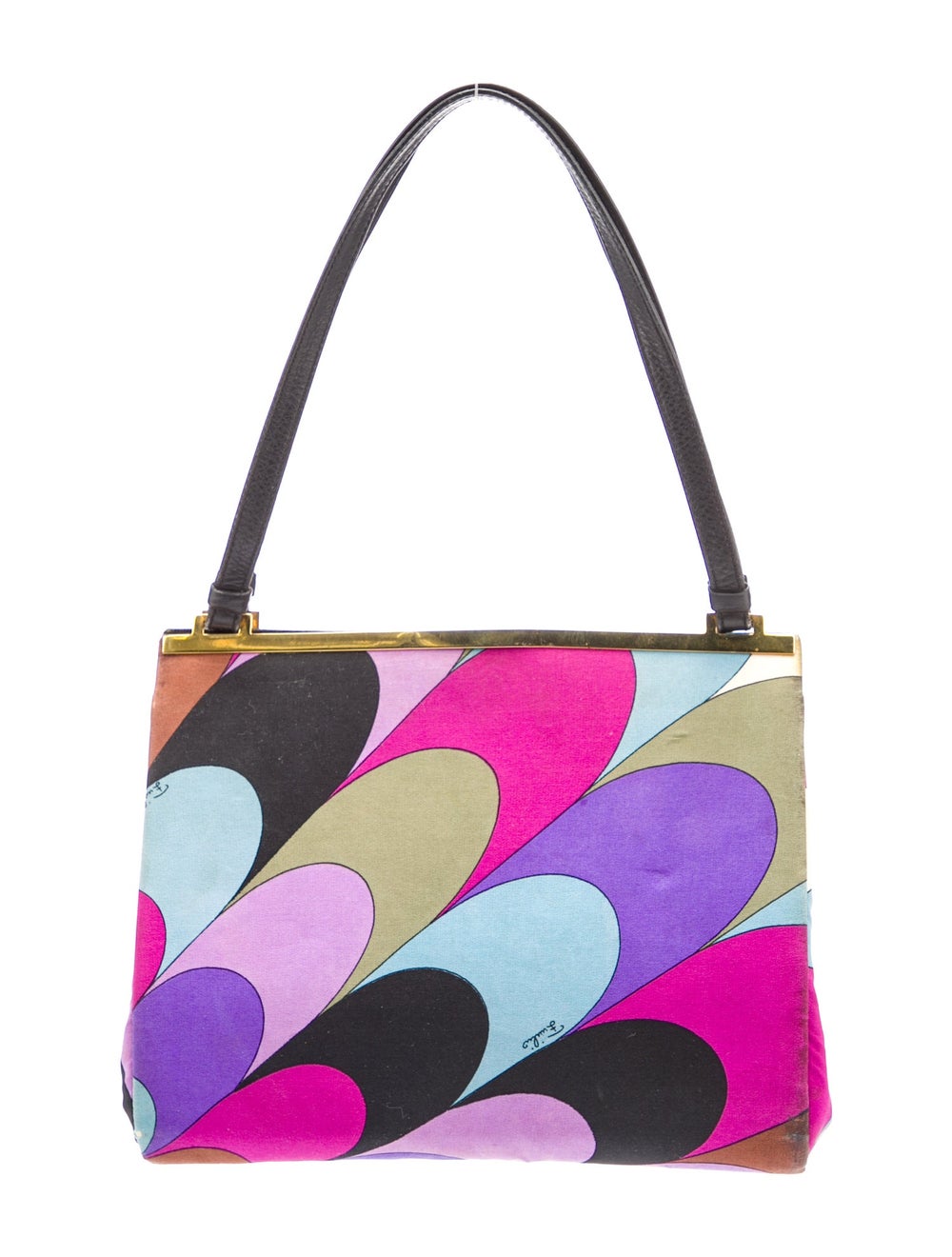 Emilio Pucci Top Handle Bag Printed Gold-Tone Har… - image 4