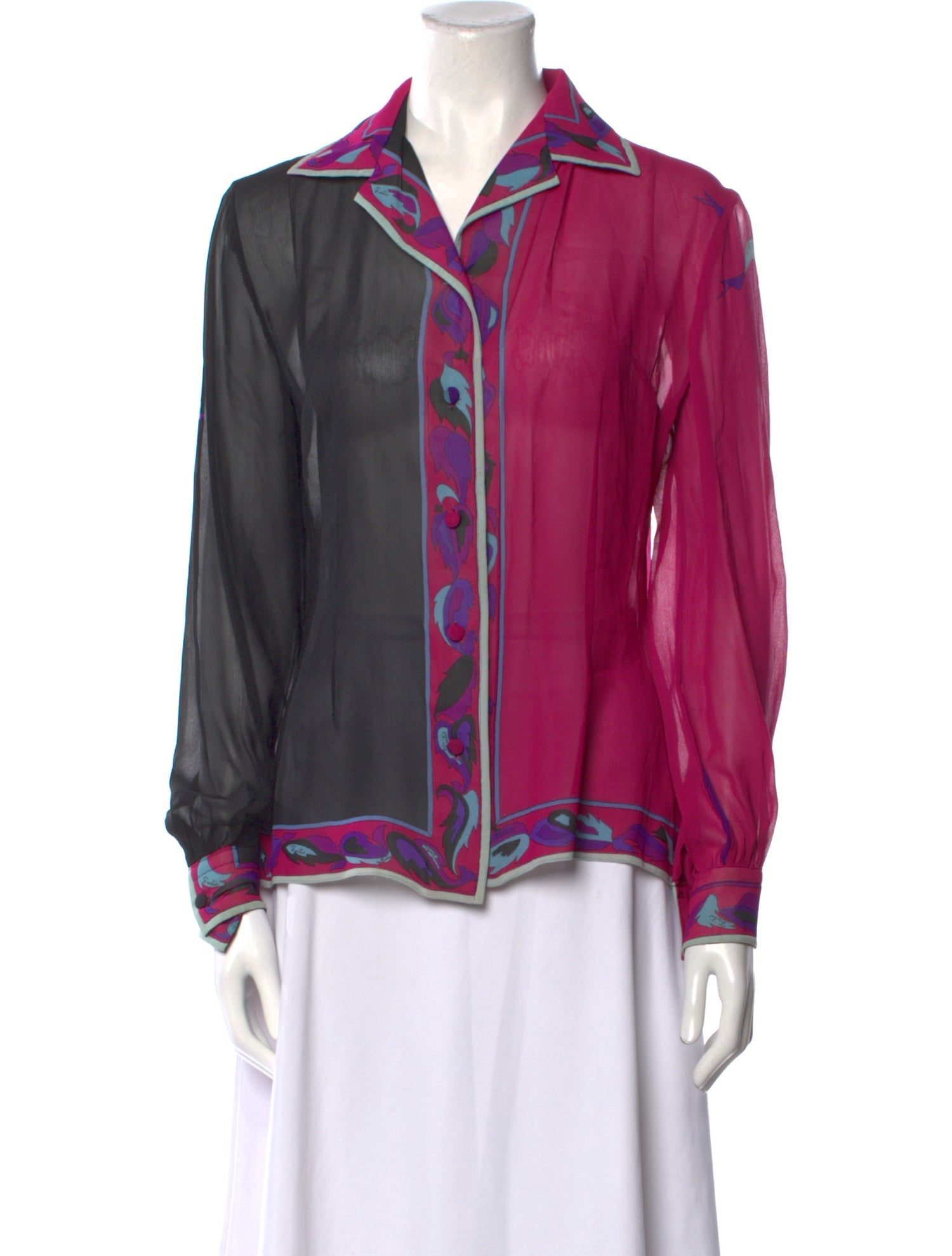 Emilio Pucci Vintage Late 1960's - Early 1970's Button-Up Top