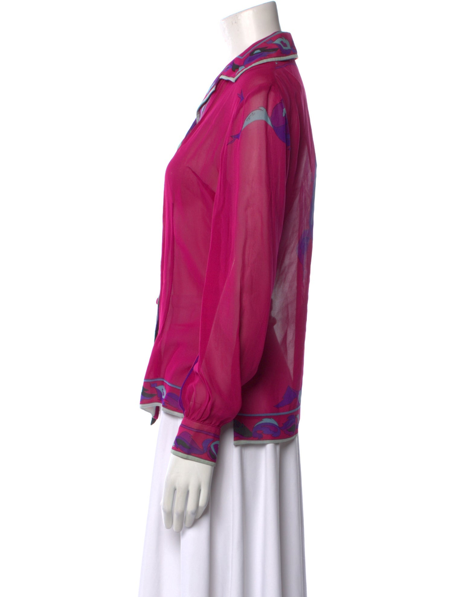 Emilio Pucci Vintage Late 1960's - Early 1970's Button-Up Top
