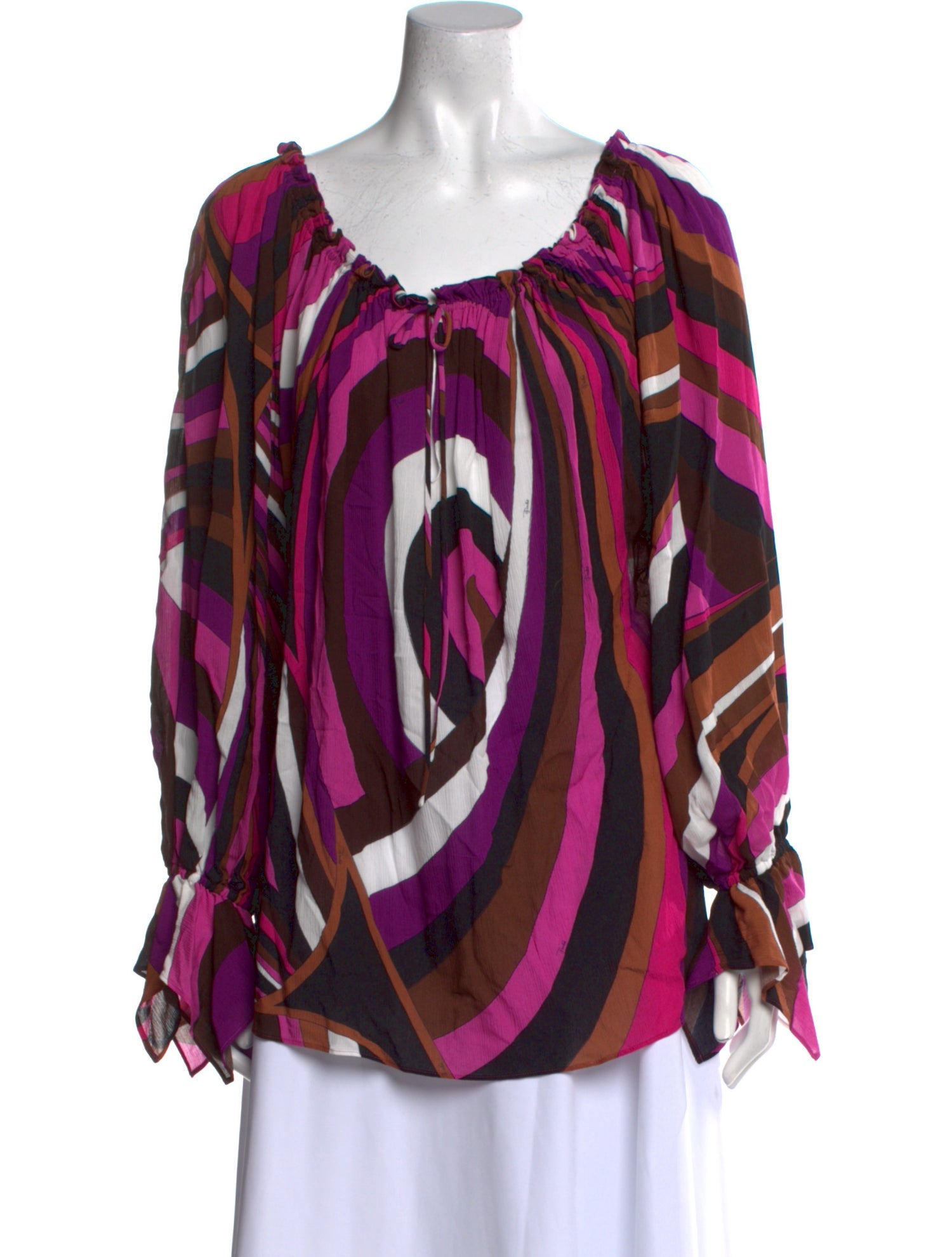 Emilio Pucci Printed Scoop Neck Blouse w/ Tags