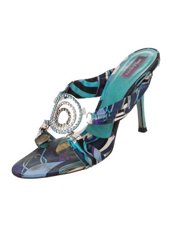 Emilio Pucci Silk Printed Slides