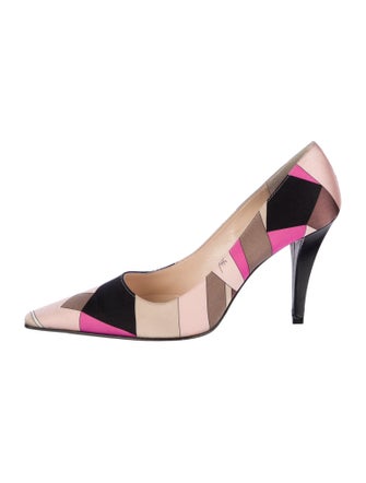 Emilio Pucci Satin Printed Pumps