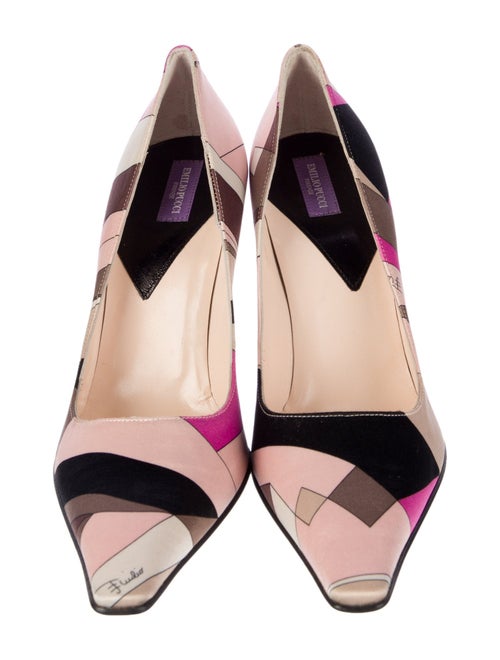 Emilio Pucci Satin Printed Pumps