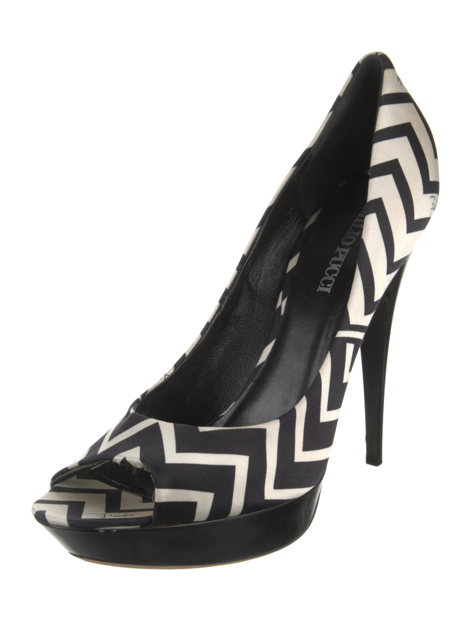 Emilio Pucci Satin Printed Pumps