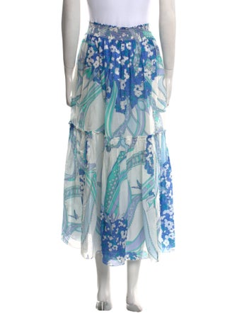 Emilio Pucci Floral Print Midi Length Skirt