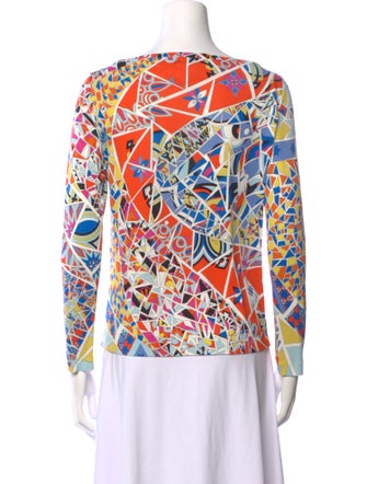 Emilio Pucci Printed Bateau Neckline Blouse
