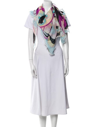 Emilio Pucci Silk Floral Print Scarf
