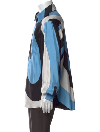 Emilio Pucci Silk Colorblock Pattern Shirt