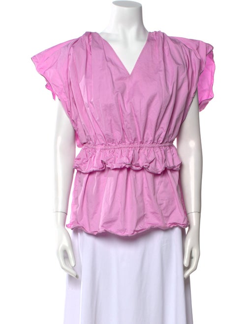 Emilio Pucci V-Neck Short Sleeve Blouse