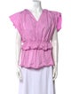 Emilio Pucci V-Neck Short Sleeve Blouse