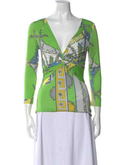 Emilio Pucci Printed V-Neck Top