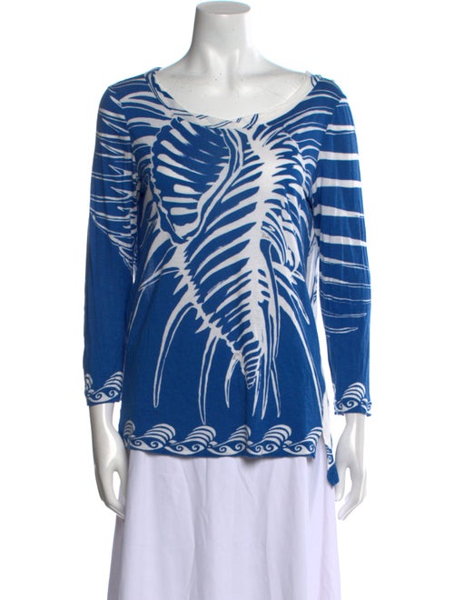 Emilio Pucci Printed Bateau Neckline Top