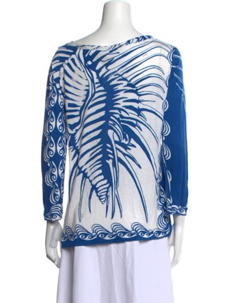 Emilio Pucci Printed Bateau Neckline Top