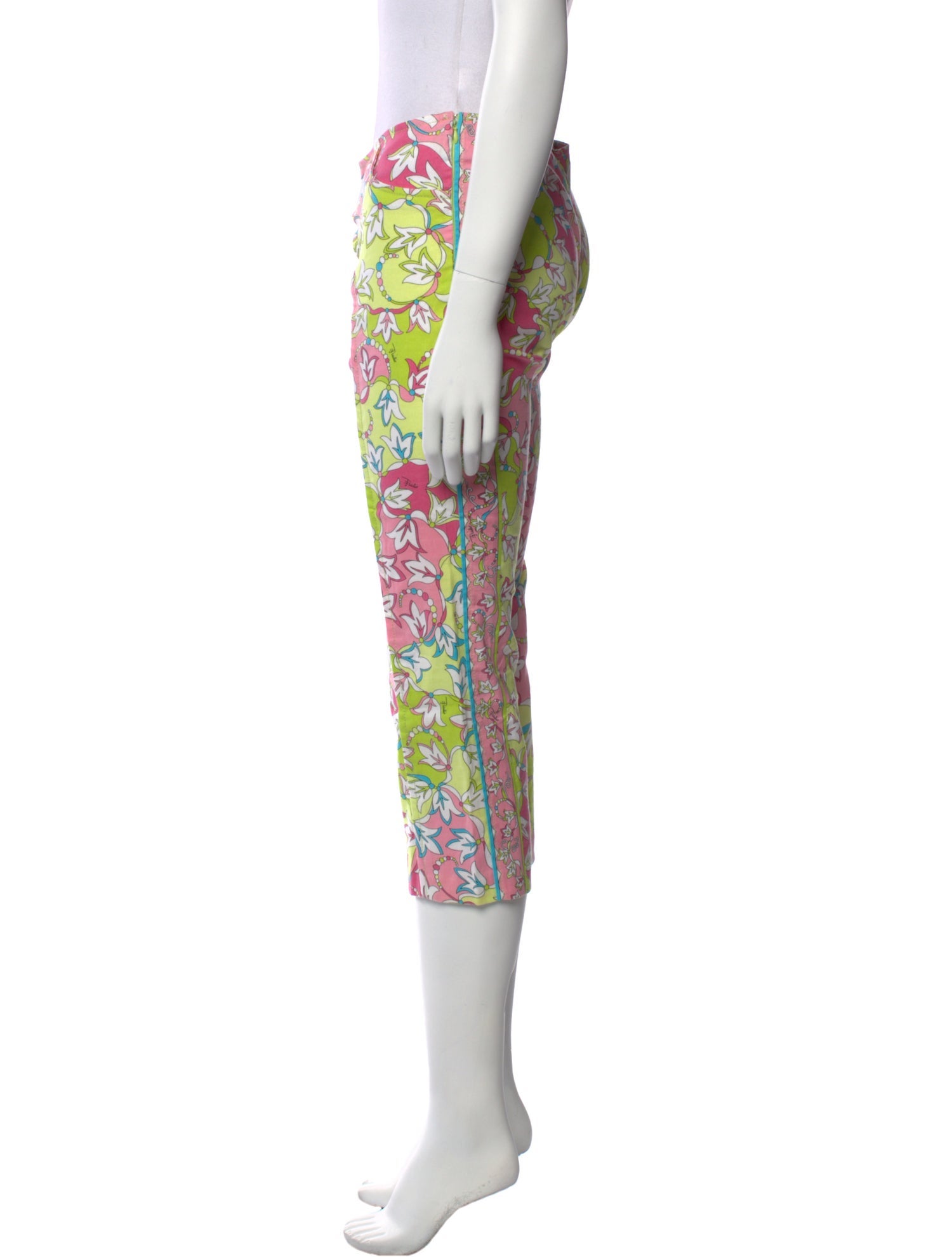 Emilio Pucci Floral Print Straight Leg Pants