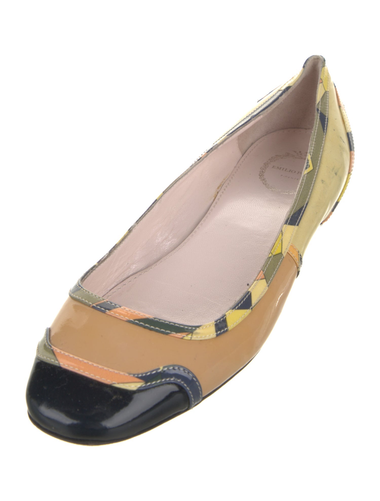 Emilio Pucci Patent Leather Animal Print Flats