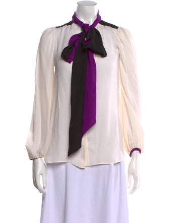 Emilio Pucci Silk Colorblock Pattern Blouse