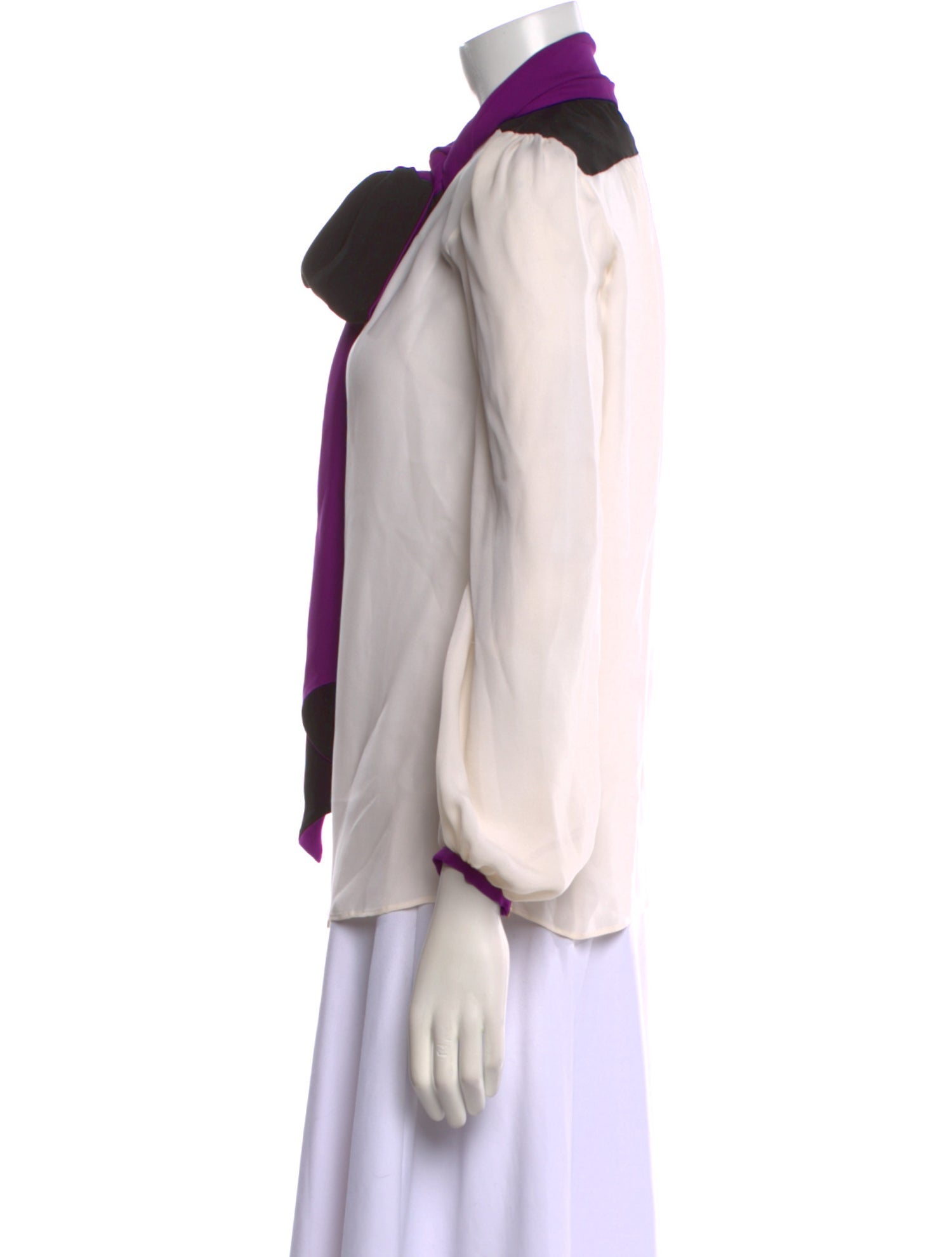 Emilio Pucci Silk Colorblock Pattern Blouse