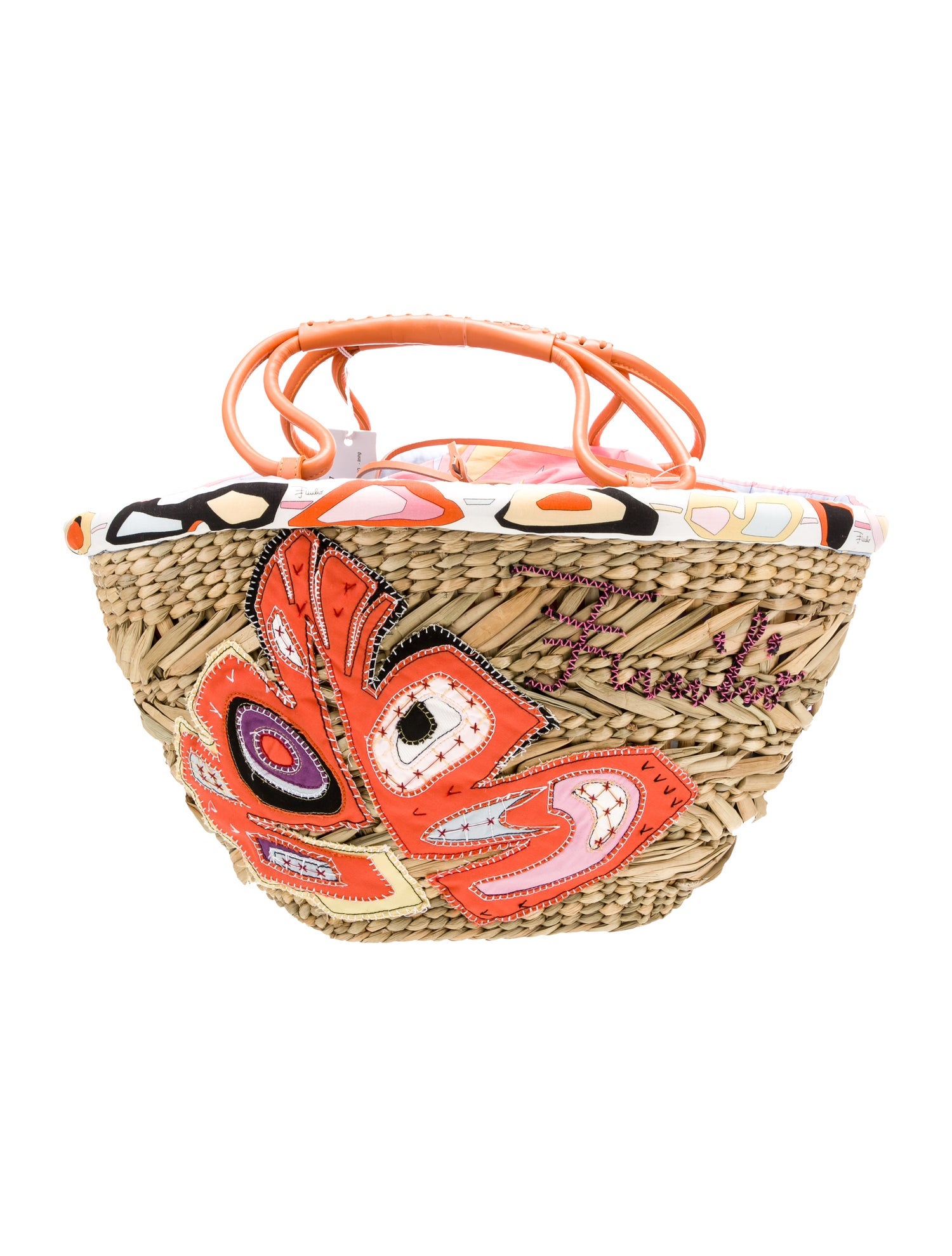 Emilio Pucci Straw Top Handle Bag