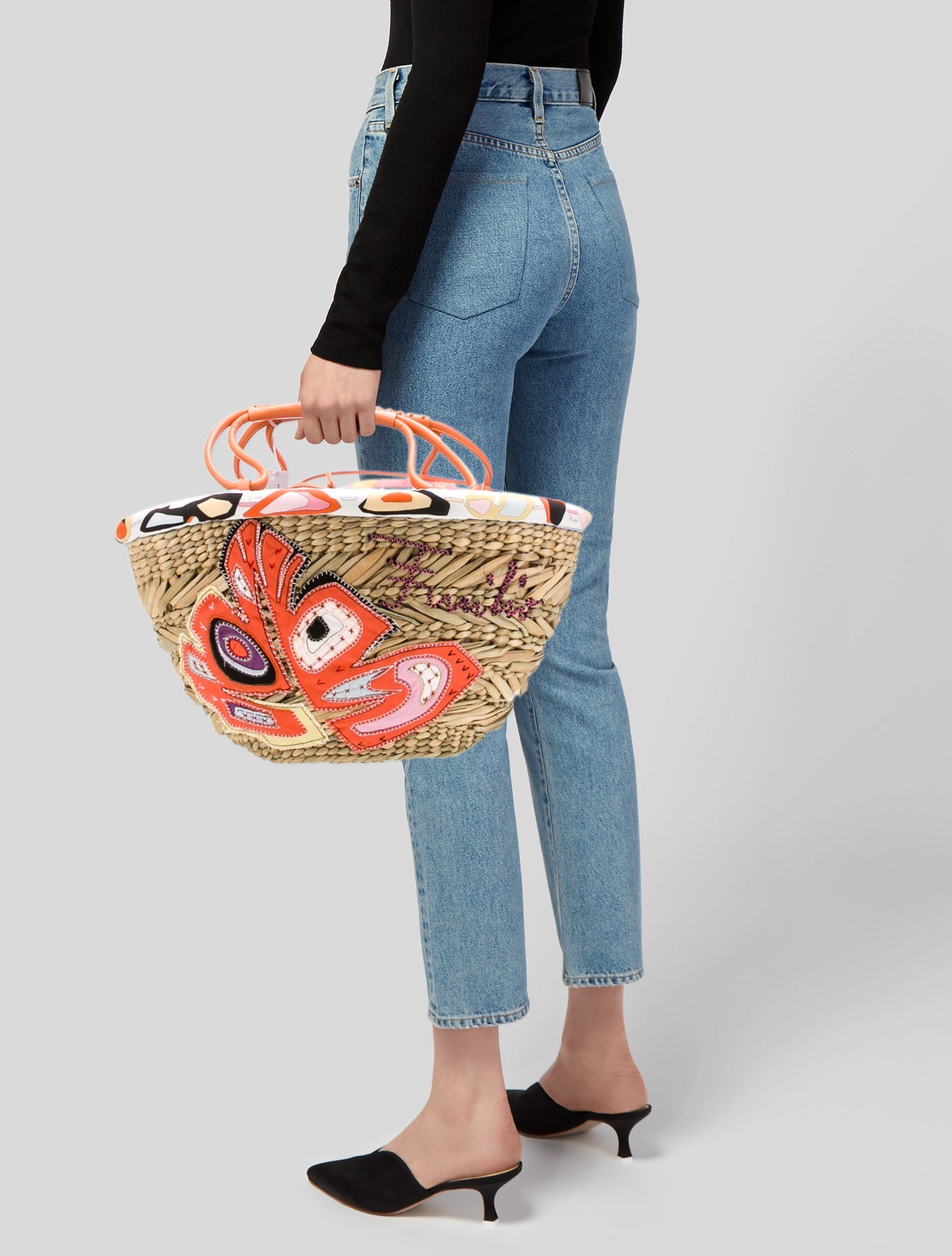 Emilio Pucci Straw Top Handle Bag
